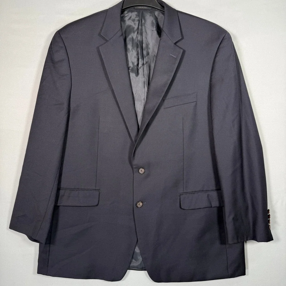Lauren Ralph Lauren Mens 48L Charcoal Wool Classic Fit‎ 2 Button Blazer Jacket